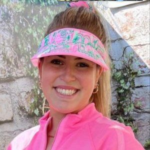 NEW Lilly Pulitzer Visor & 2 scrunchie’s set Mandevilla Baby Always Worth It.